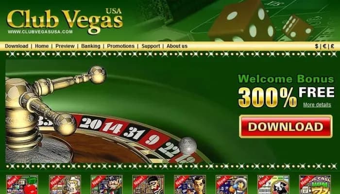 Club Vegas USA website screenshot