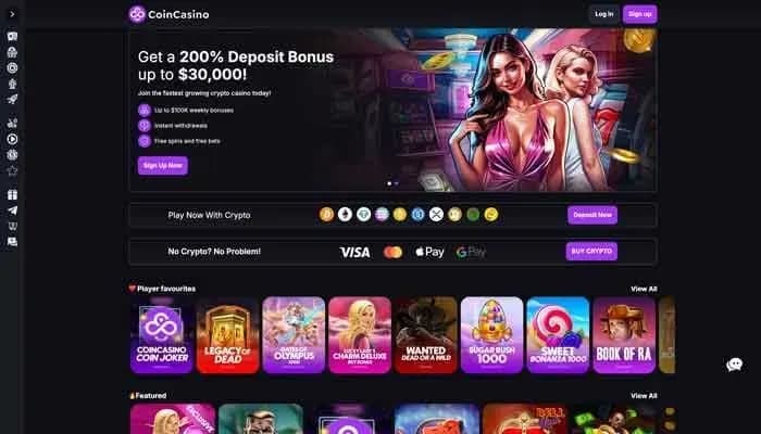 CoinCasino website screenshot