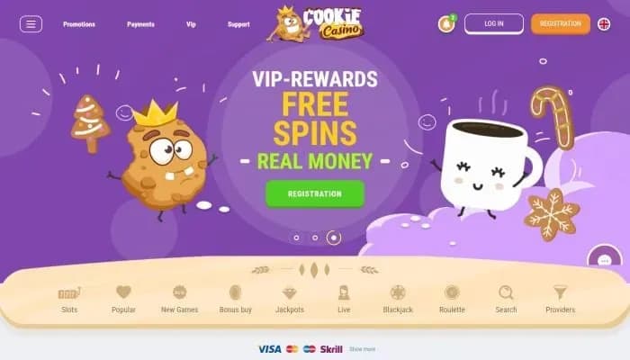 CookieCasino website screenshot