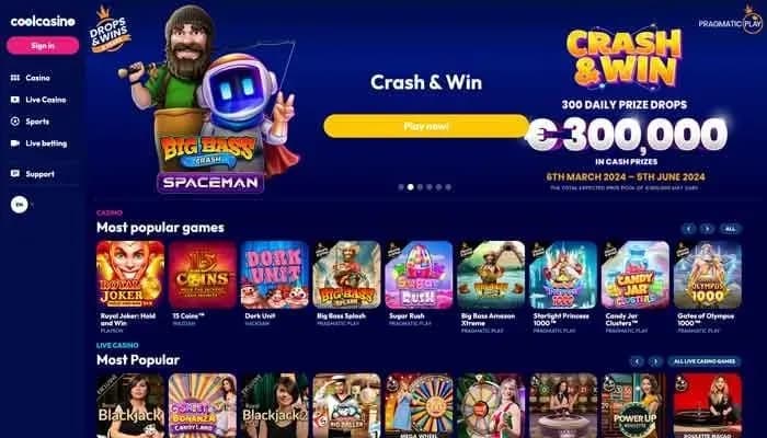CoolCasino website screenshot