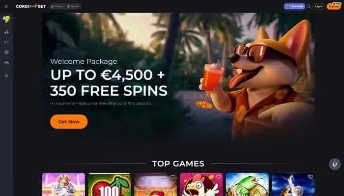 CorgiBet Casino website screenshot