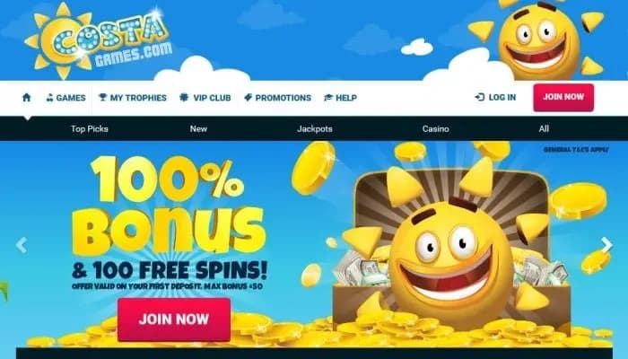 Costa Games Casino website screenshot
