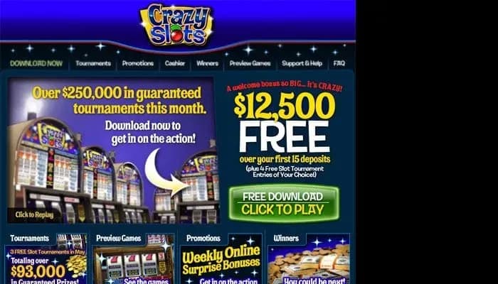 Crazy Slots website screenshot