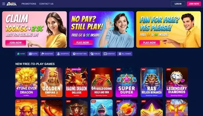 Dara Casino website screenshot