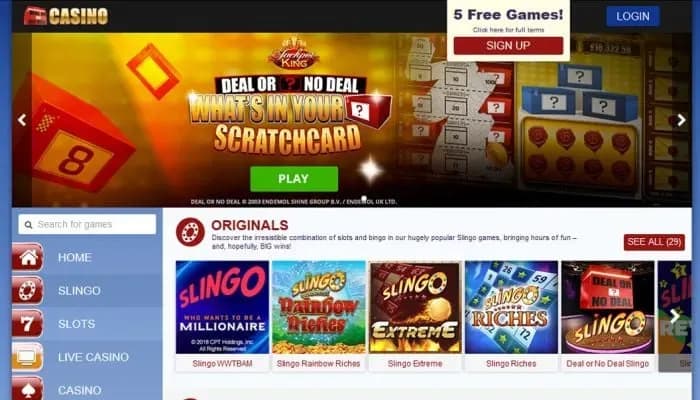 Deal or No Deal Casino website screenshot