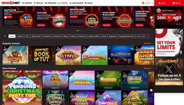 DragonBet Casino website screenshot