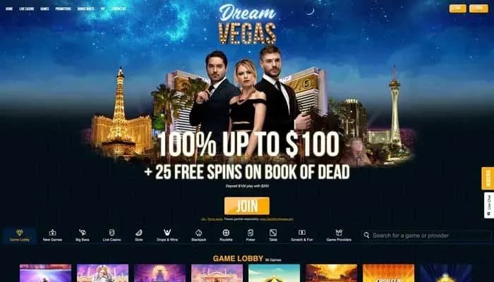 Dream Vegas Casino website screenshot