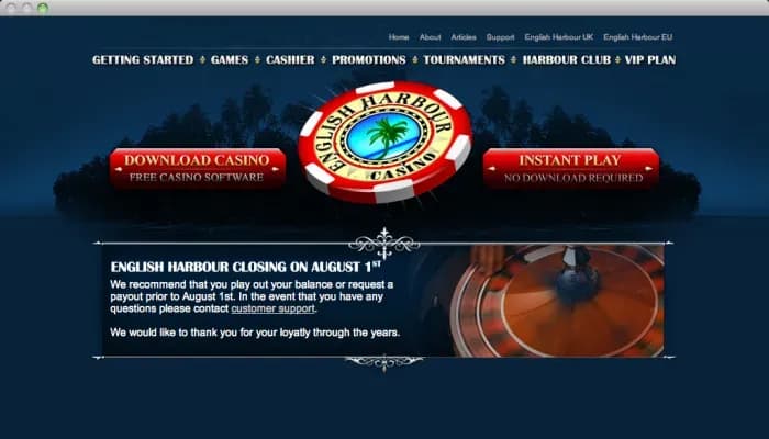 English Harbour Casino website screenshot