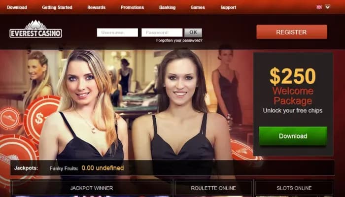 Everest Casino website screenshot