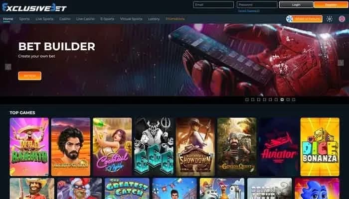 ExclusiveBet Casino website screenshot