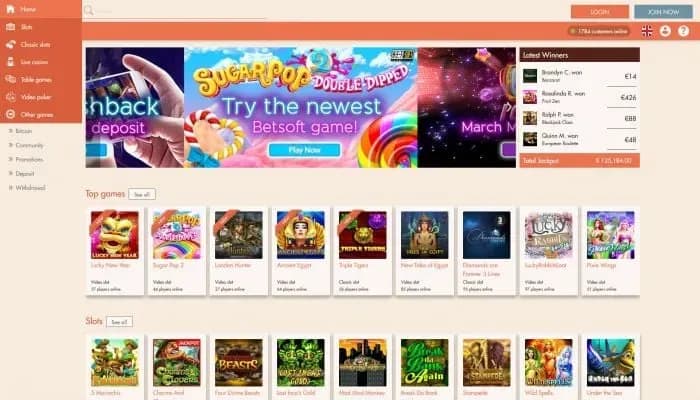 Extra Vegas Casino website screenshot