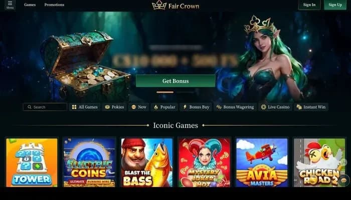 Fair Crown Casino website screenshot