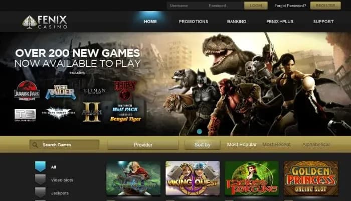 Fenix Casino website screenshot