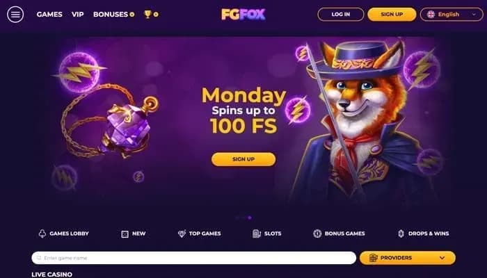 Fgfox Casino website screenshot