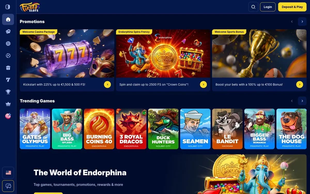 Fiesta Slots Casino website screenshot