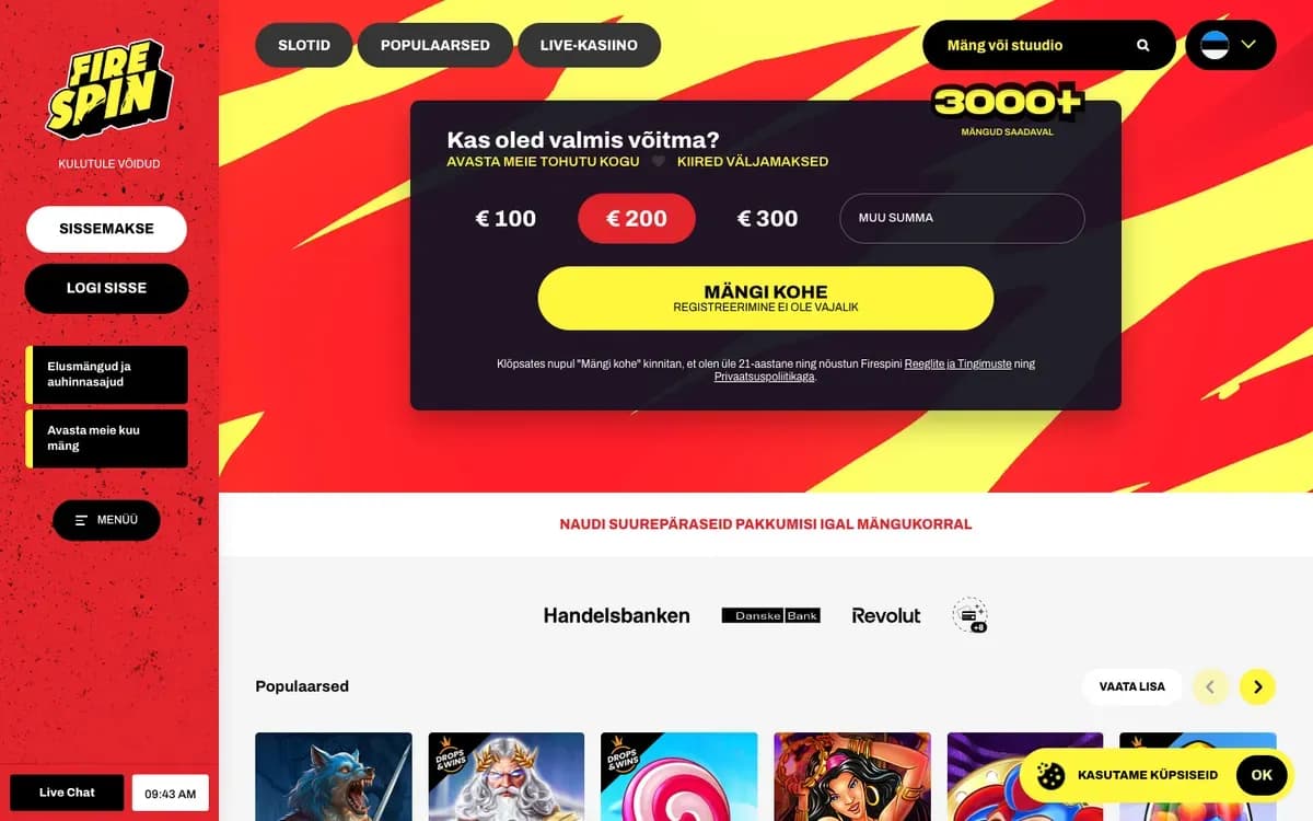 Firespin Casino website screenshot