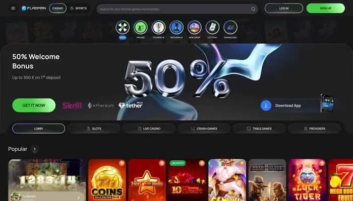Flagman Casino website screenshot
