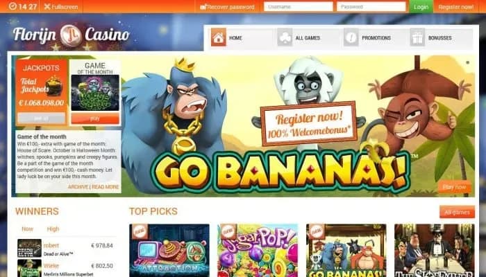 Florijn Casino website screenshot