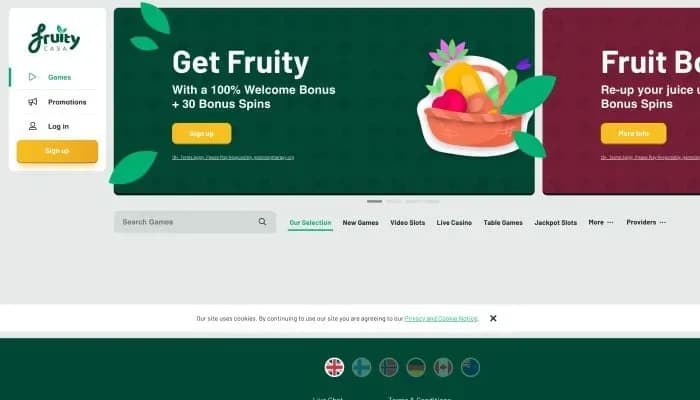 Fruity Casa Casino website screenshot
