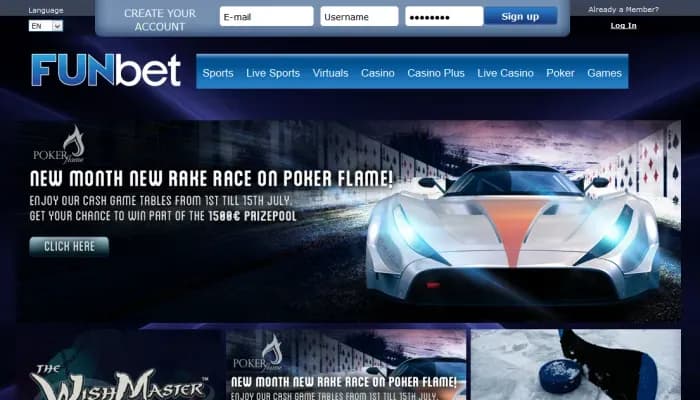 Fun Bet Casino website screenshot