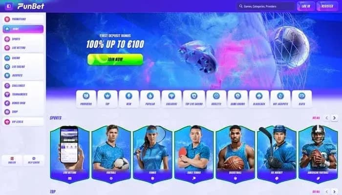 Funbet Casino website screenshot