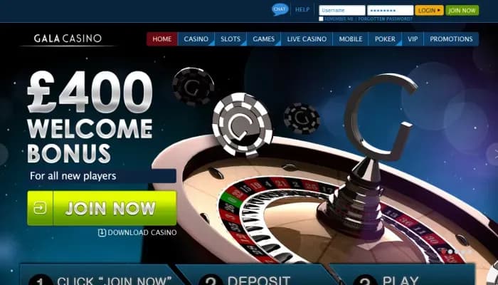Gala Casino website screenshot
