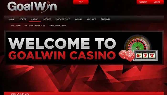 GoalWin Casino website screenshot