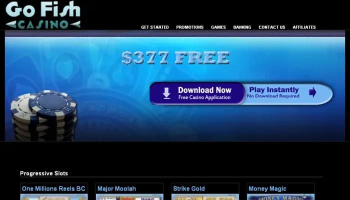 GoFish Casino website screenshot