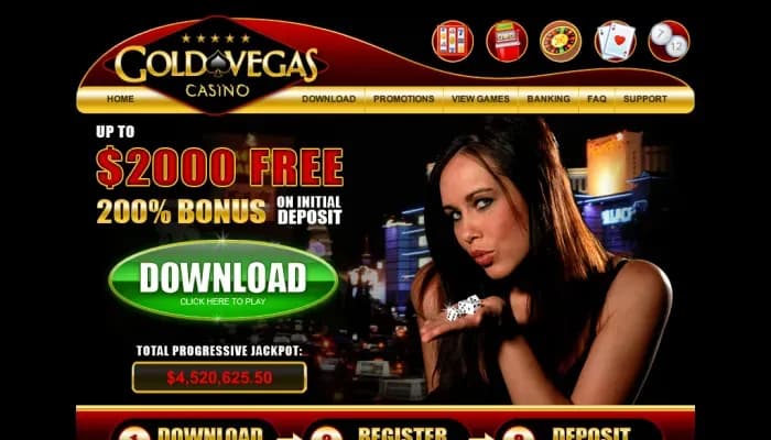 Gold Vegas Casino website screenshot