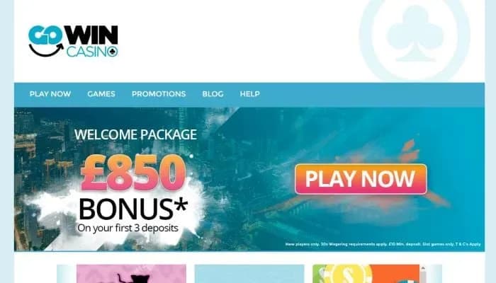 Gowin Casino website screenshot