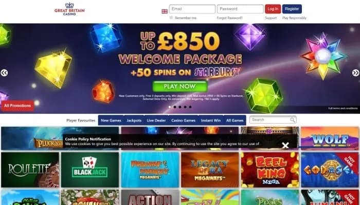 Great Britain Casino website screenshot