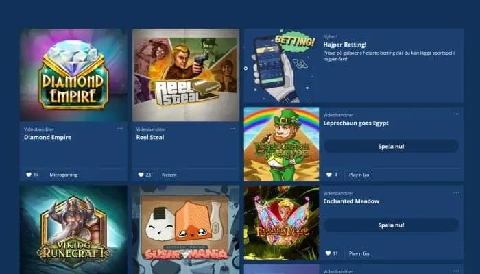 Hajper Casino website screenshot