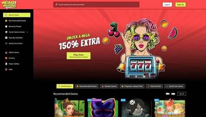 Hello Millions Casino website screenshot