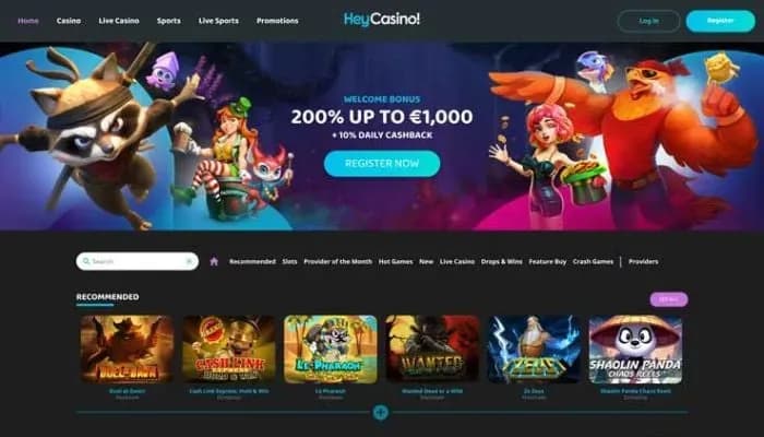 HeyCasino! website screenshot