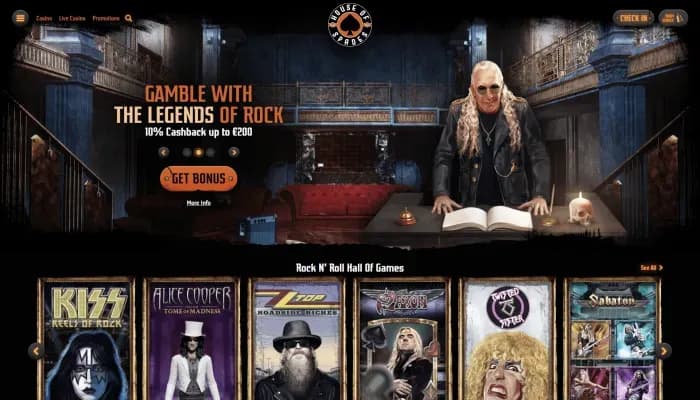House of Spades Casino website screenshot