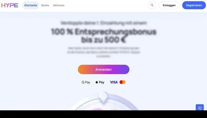 HypeKasino website screenshot