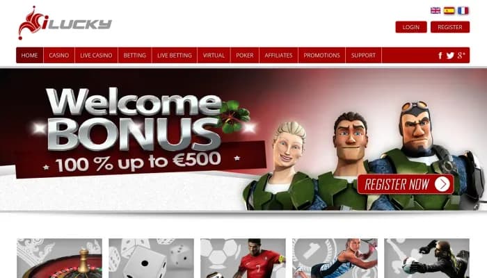 iLucky Casino website screenshot