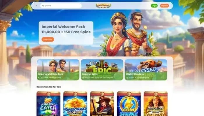 Imperial Wins Casino website screenshot