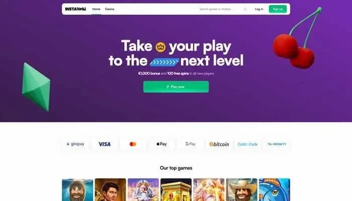 Instaspin Casino website screenshot
