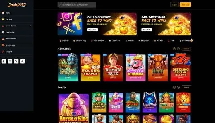 Jackpota Casino website screenshot