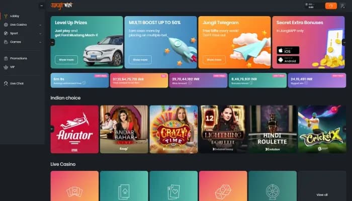 JungliWIN Casino website screenshot