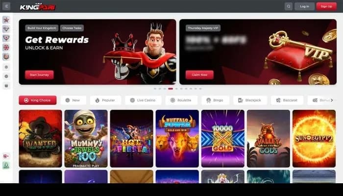 Kingpari Casino website screenshot