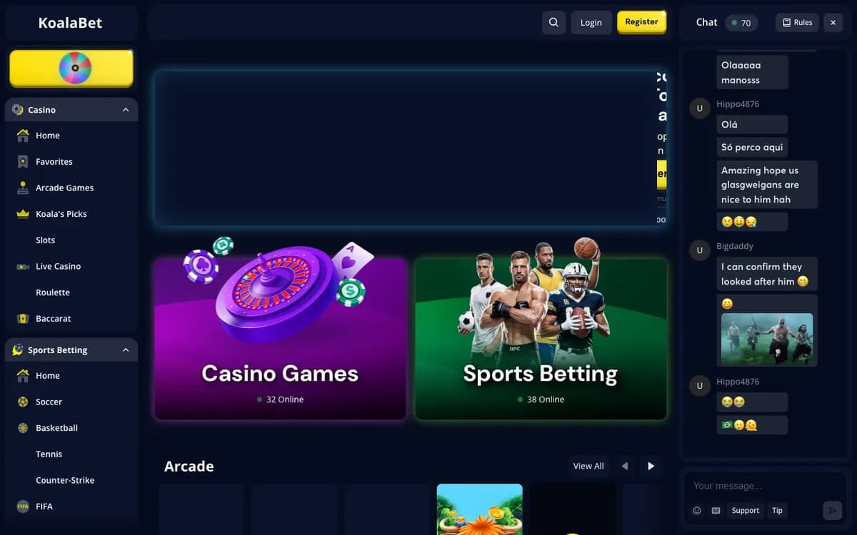 KoalaBet Casino website screenshot