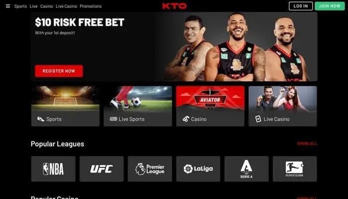 KTO Casino website screenshot