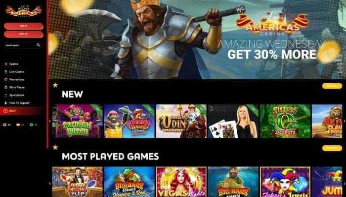 LasAmericas Casino website screenshot