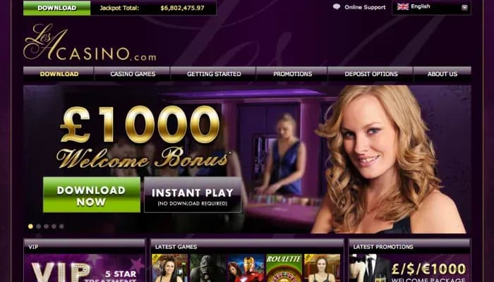 LesACasino website screenshot