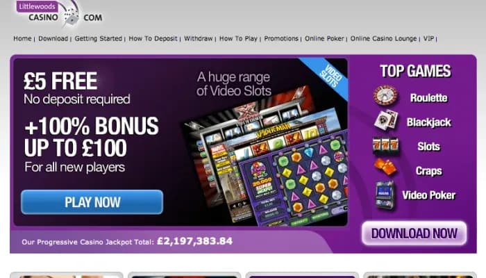 Littlewoods Casino website screenshot