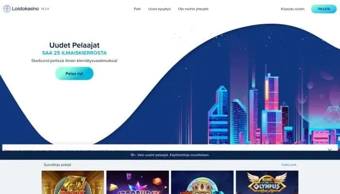 Loistokasino Casino website screenshot