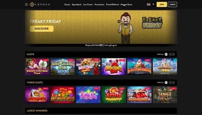 Lopoca Casino website screenshot