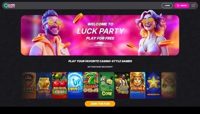 Luck Party Casino website screenshot